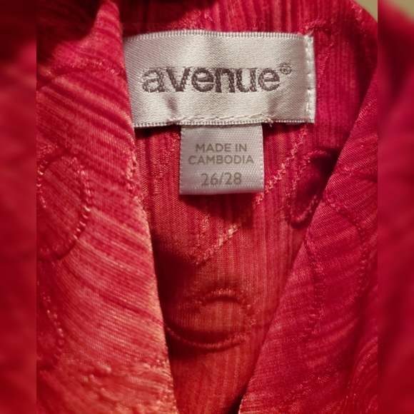 Avenue Red/Orange Top w/Tie - Picture 2 of 5